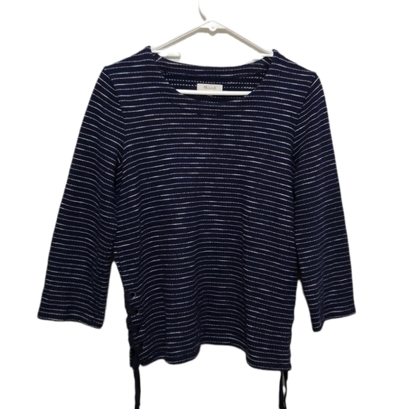 MADEWELL Striped Side-Lace Top, Size S - Picture 4 of 15